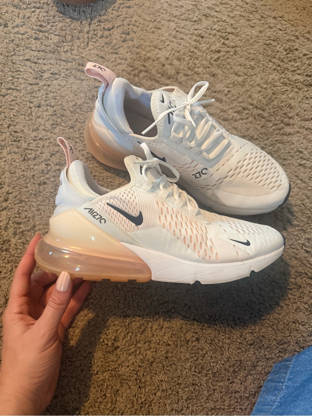 Nike Women’s Air Max 270 White with Blush Pink Accents